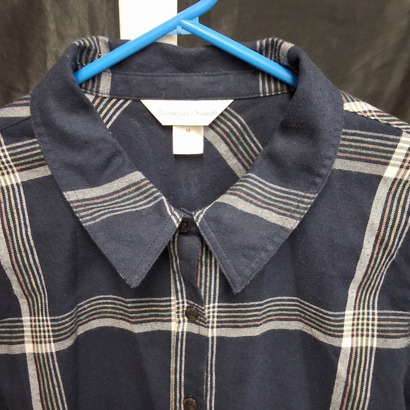 Christopher & Banks Plaid Color Long Sleeve T Shirt  Size Medium - Picture 7 of 12